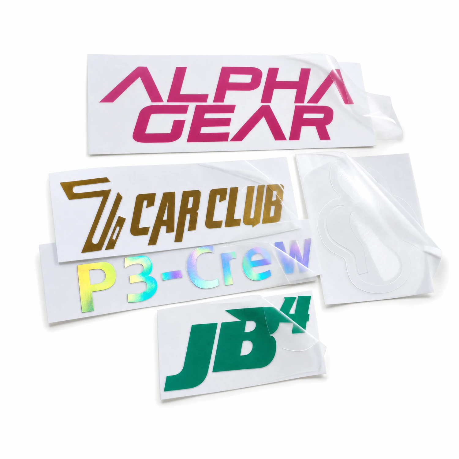 Imagem de amostra de autocolantes de transferência personalizados
