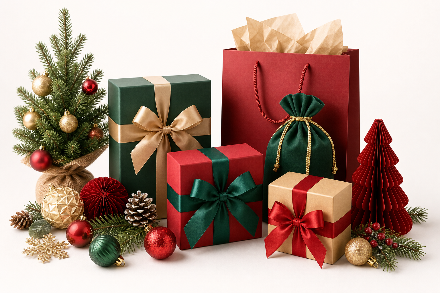 Imagem de amostra de produto de presentes e decorações de Natal