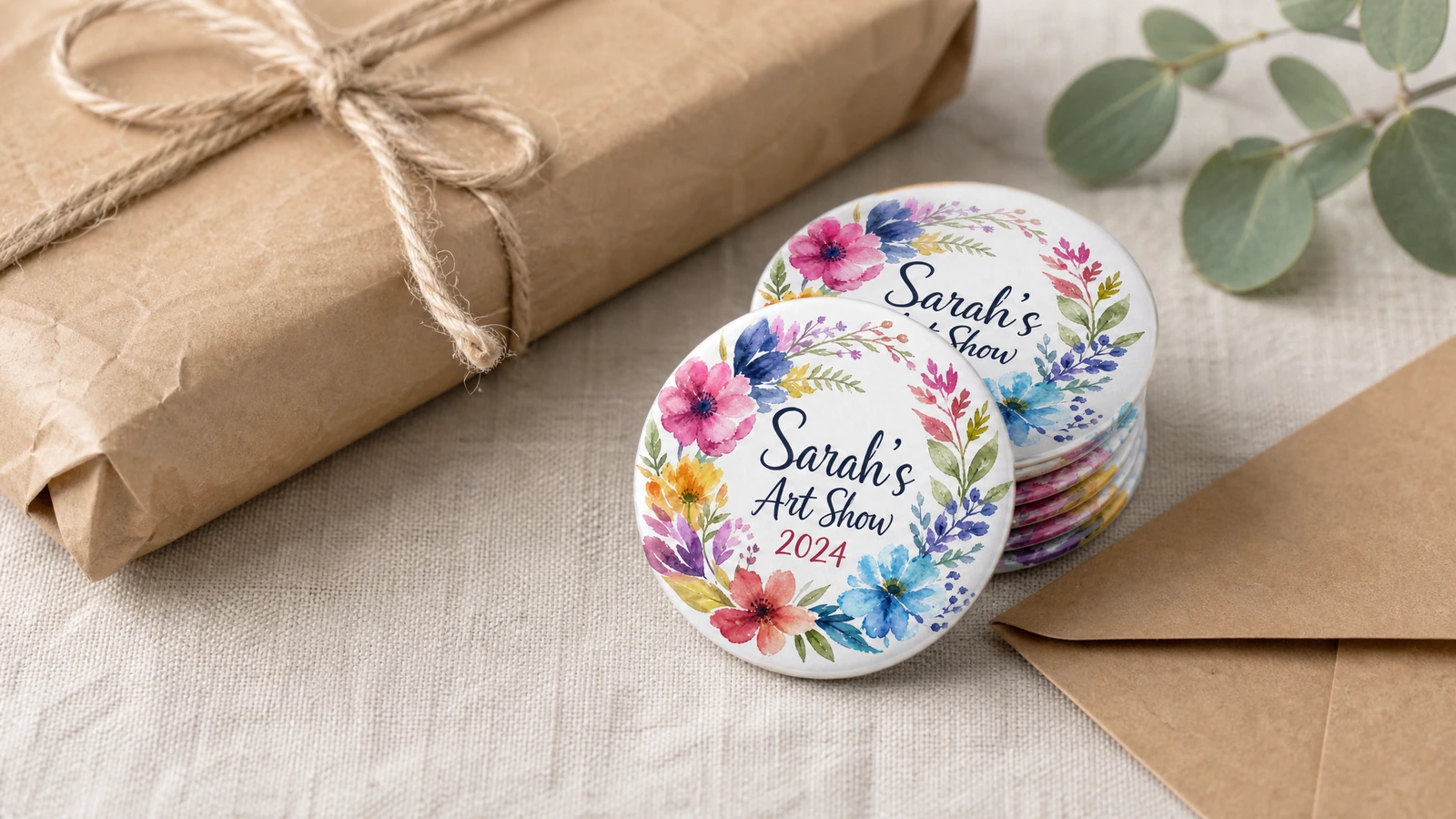 Pré-verificação de arte para bottons personalizados Designer analisando sangria, área segura, resolução, tipografia e revisão de arquivo