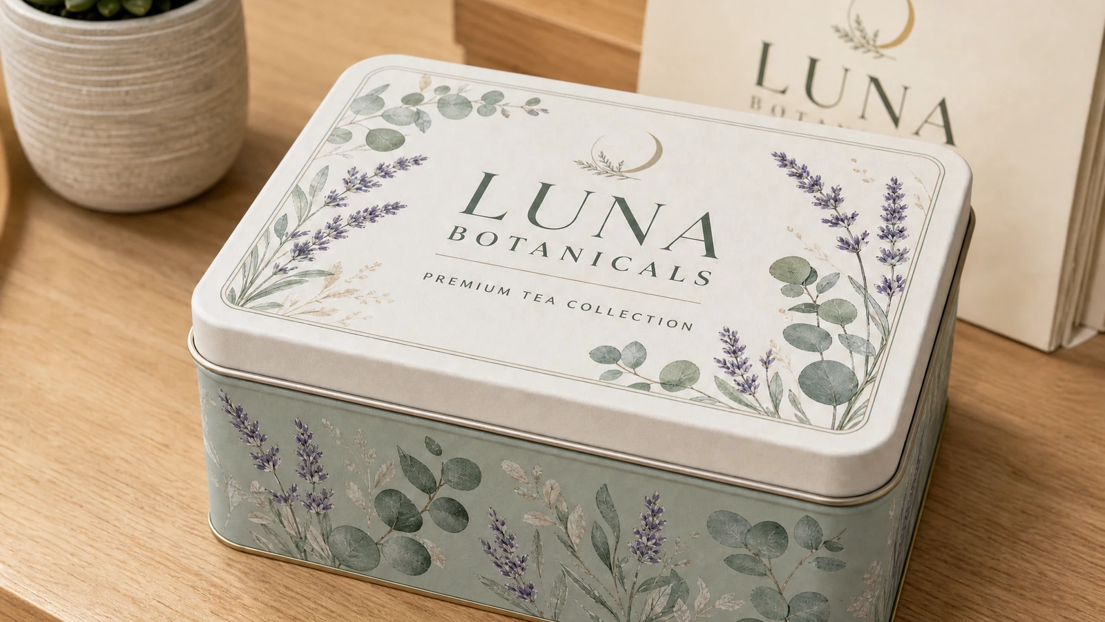 Acabamentos de superfície de caixa de lata personalizada de duas peças com tampa deslizante, tampa de encaixe por fricção, dobradiça traseira, relevo, verniz fosco e opções de impressão metálica