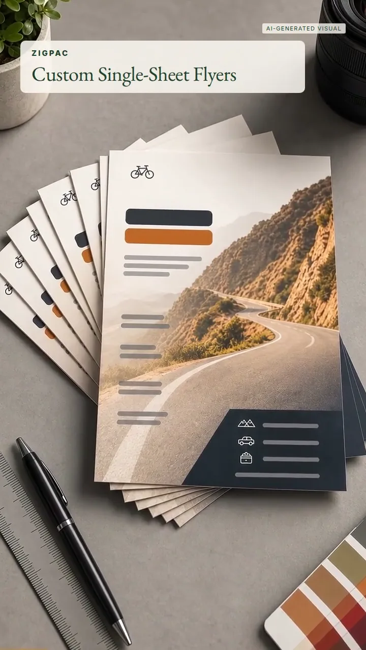 Impressão de flyers personalizados para flyers promocionais de folha única: vídeo curto