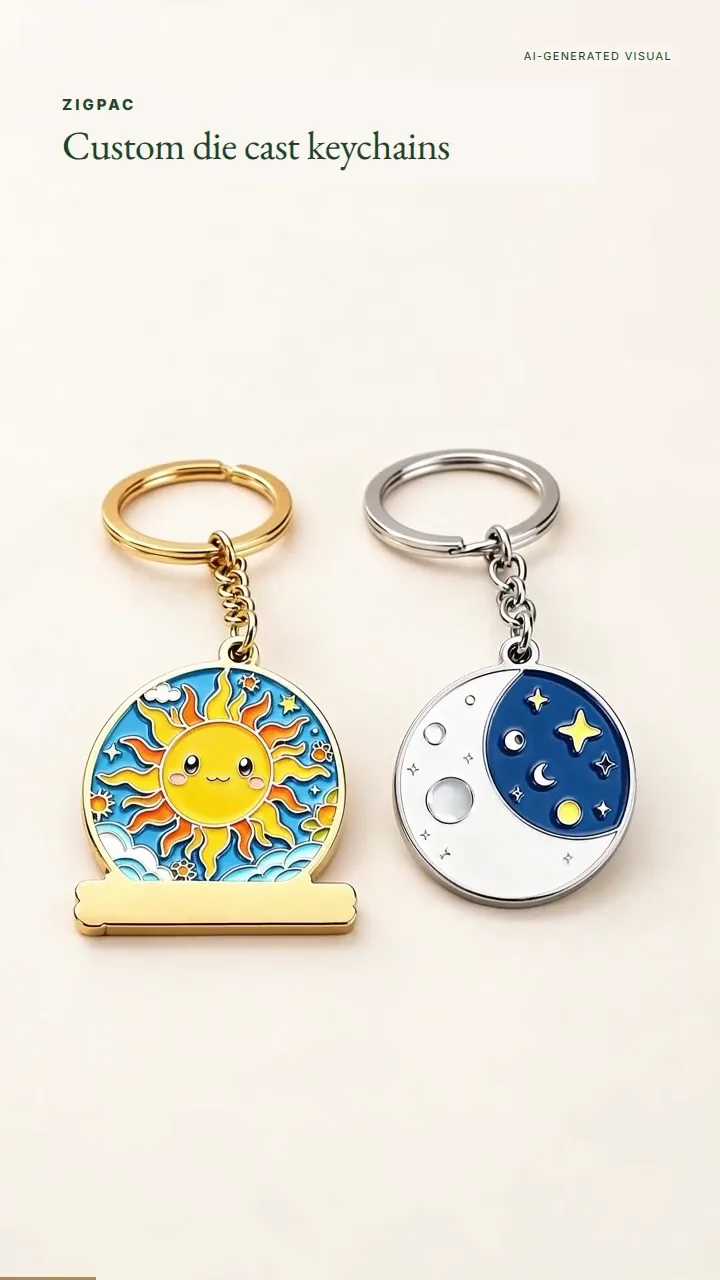 Chaveiros personalizados em metal fundido sob pressão para brindes de marca e coleções de varejo: vídeo curto