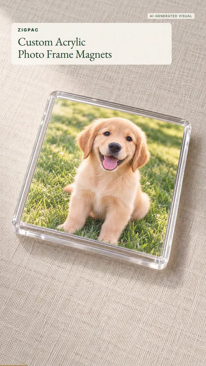 Ímanes personalizados de moldura acrílica para fotografias, para frigoríficos e presentes personalizados: vídeo curto