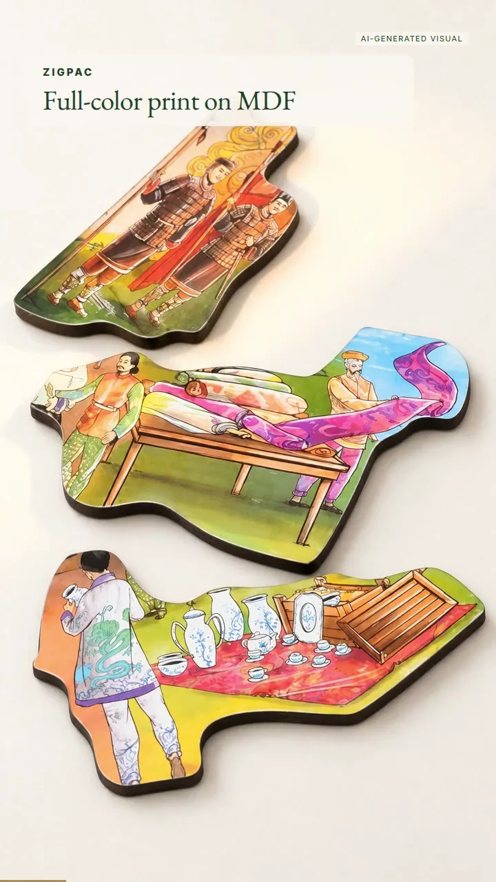 Ímanes de frigorífico de madeira impressos personalizados em MDF a cores: vídeo curto