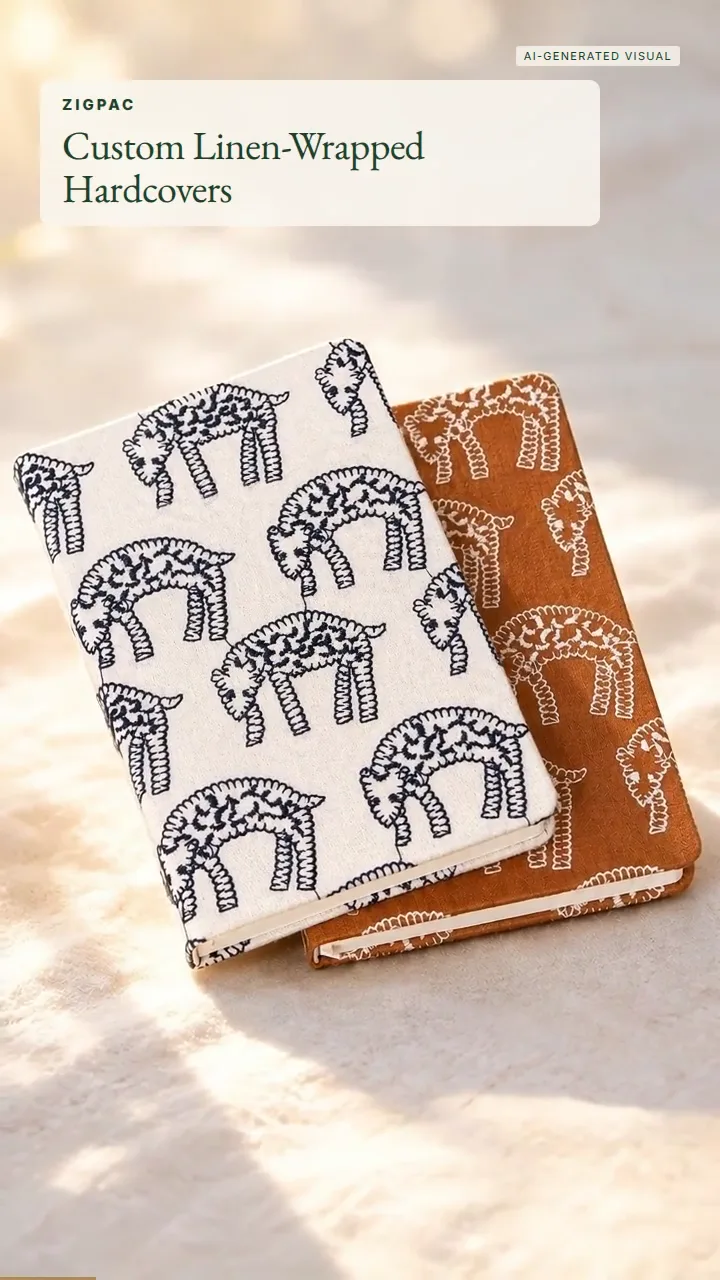 Cadernos de tecido personalizados: capas duras revestidas de linho para brindes de marca atenciosos: vídeo curto