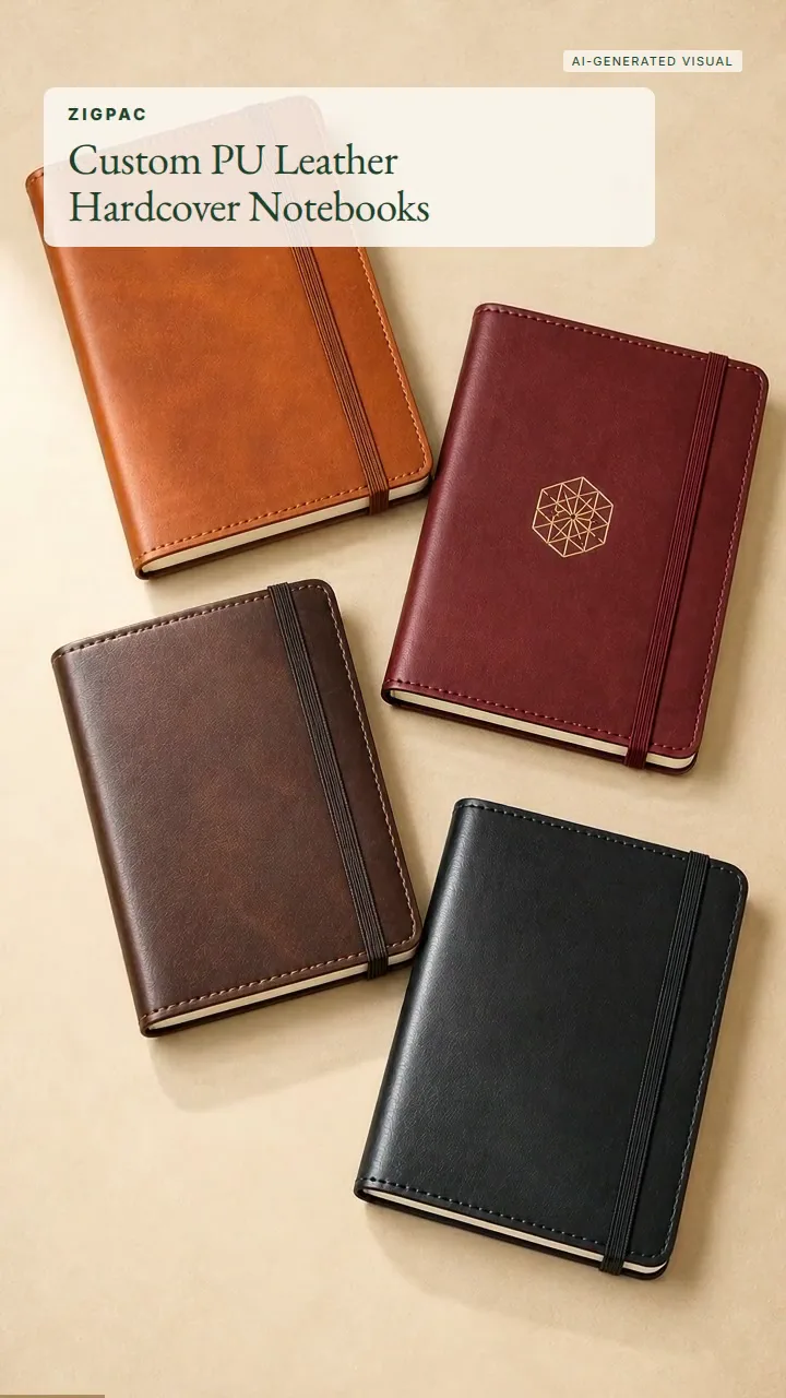 Cadernos personalizados em couro PU para brindes corporativos e papelaria com marca: vídeo curto