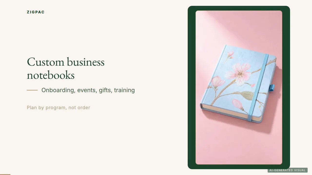 Cadernos empresariais personalizados: guia de planejamento por programa para integração, eventos, presentes para clientes e treinamento (vídeo)